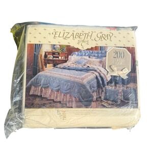 Elizabeth Gray Ashland Full Sheet Set Vintage Floral Coral Rose 200TC JCPenney
